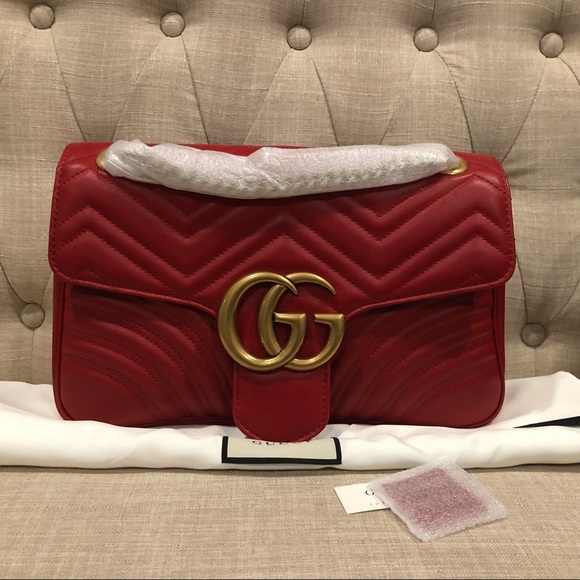 Gucci Handbags - New Gucci marmont medium red shoulder bag